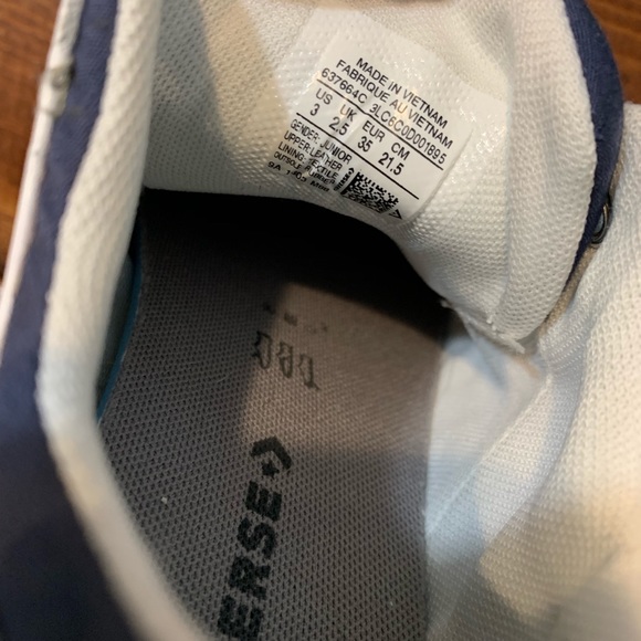 Converse All Star Low Top Shoes White Leather CTSA Chuck Taylor size 3 - Picture 7 of 8